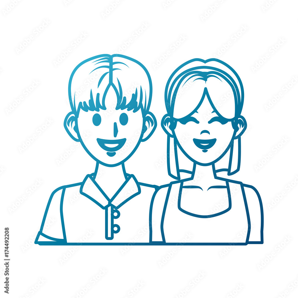 Young couple cartoon icon vector illustration graphic design Young couple cartoon icon vector illustration graphic design