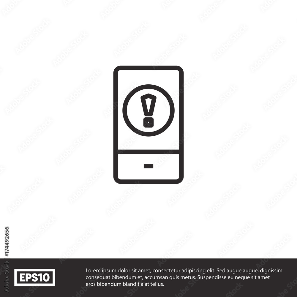 Phone alert icon vector Phone alert icon vector