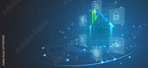 smart home technology futuristic concept for business background