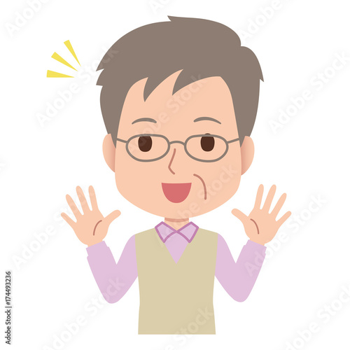 男性　シニア　イラスト