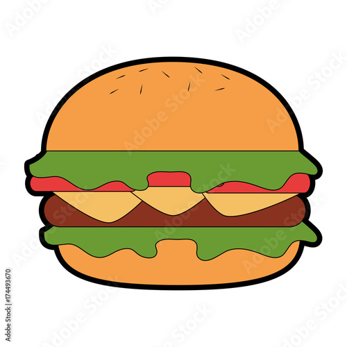delicious burger isolated icon vector illustration design