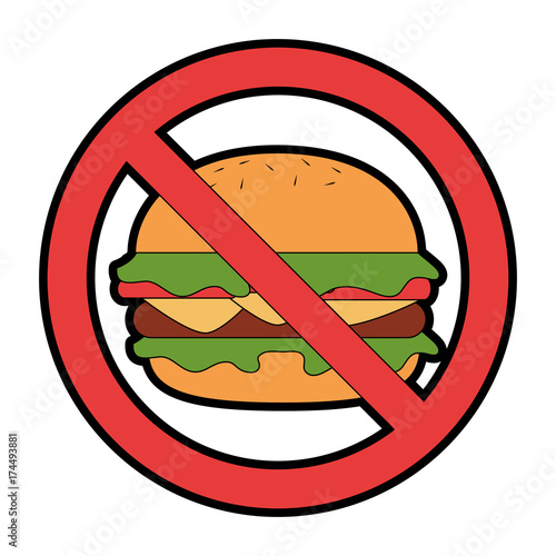 prohibited burger fast food icon