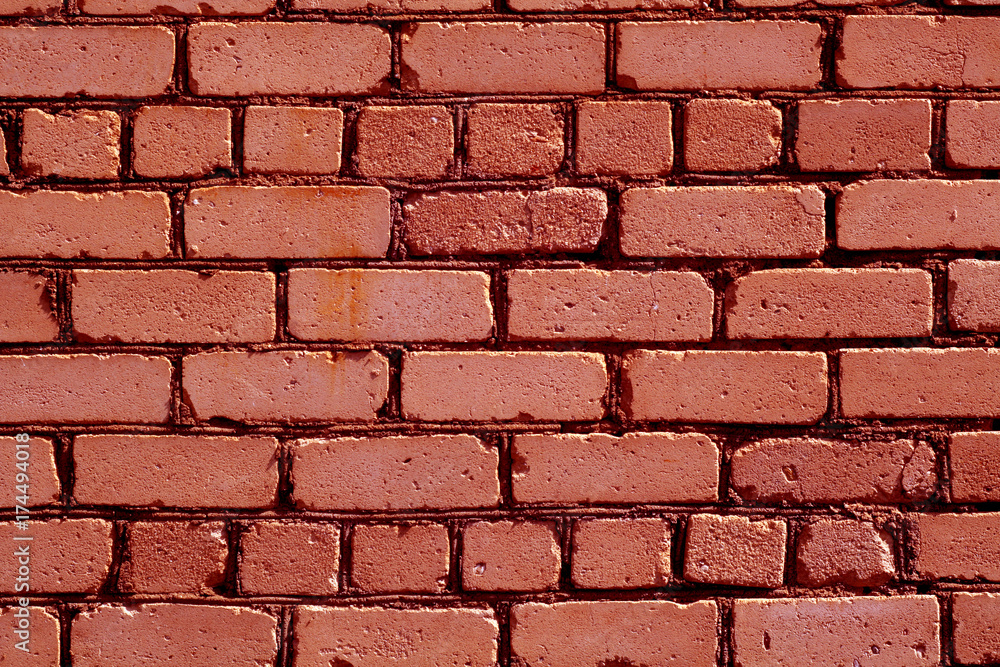 Old rough red color brick wall pattern. Old rough red color brick wall pattern.