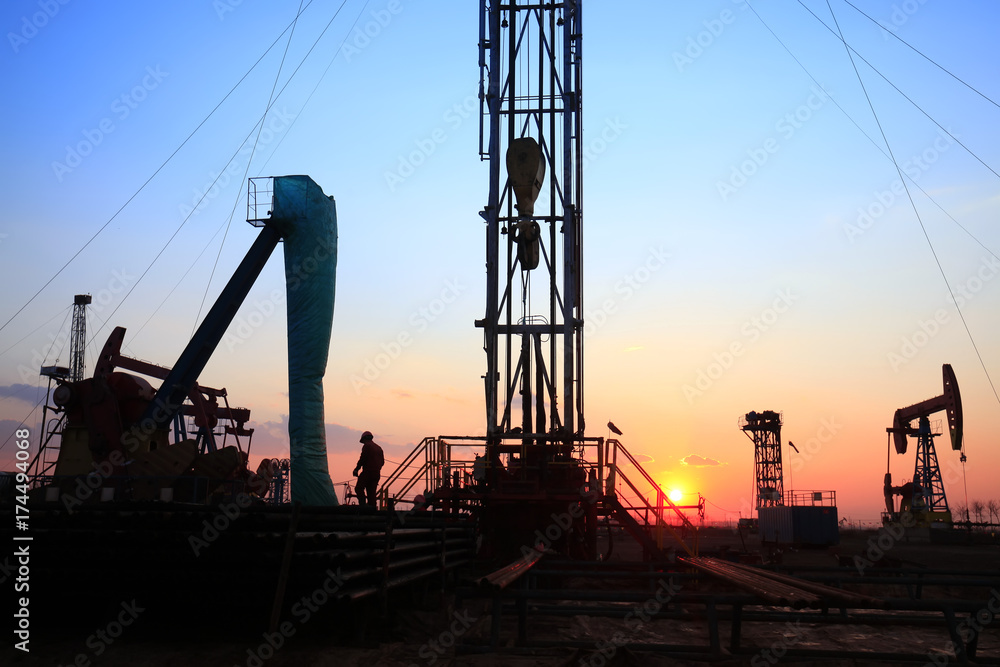 oil field, the oil workers are working oil field, the oil workers are working