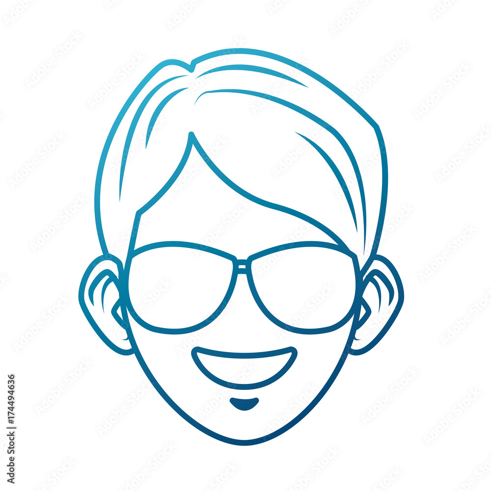 Fototapeta premium Young man with sunglasses cartoon icon vector illustration graphic design