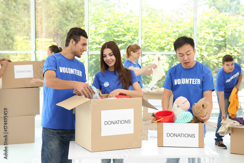 Team of teen volunteers col...