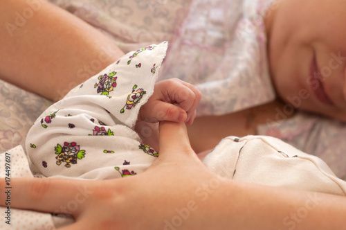 Baby hand. Baby and mothers hands