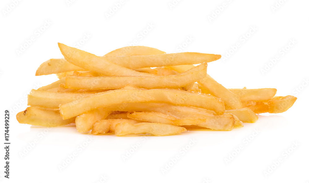 heap of french fries isolated on white background heap of french fries isolated on white background