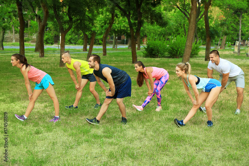 Group of young people doing...
