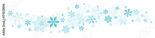 Snowflakes Border Blue