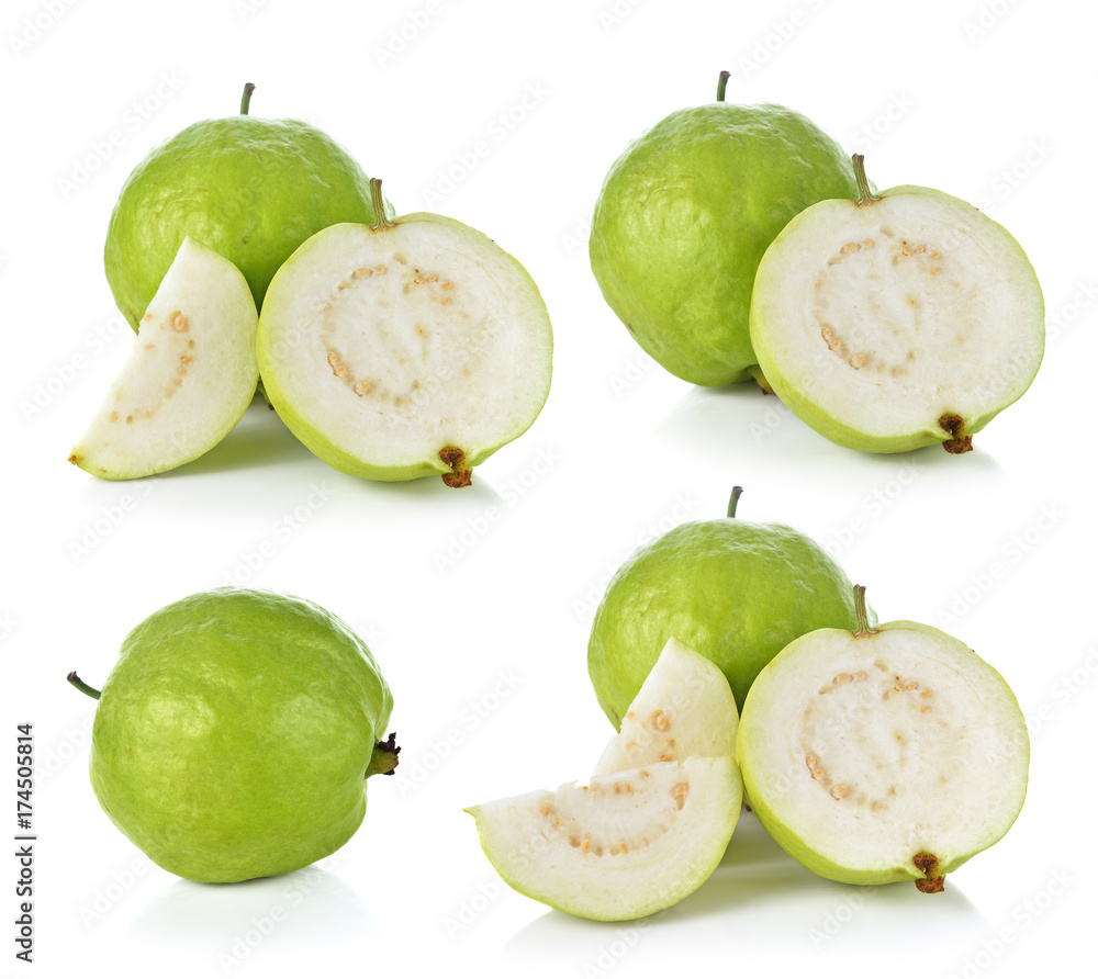 Guava fruit isolated on the white background. Guava fruit isolated on the white background.