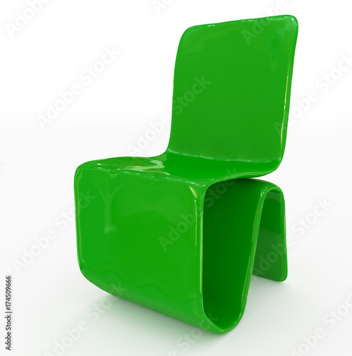 modern chair design - green - isolated on white