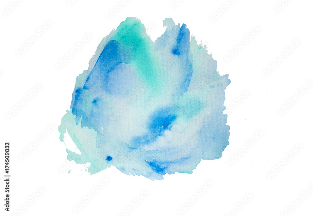 Abstract watercolor stain isolated on white background