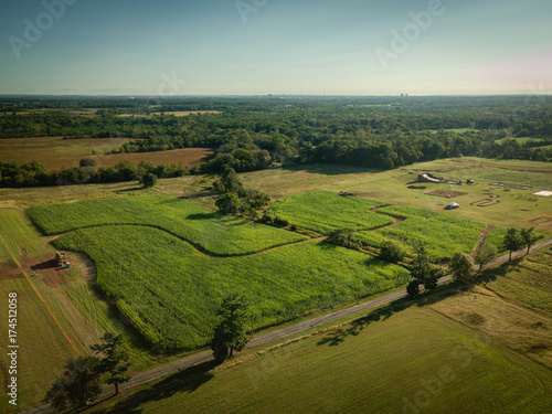 Aerial of Corn Maze Farm