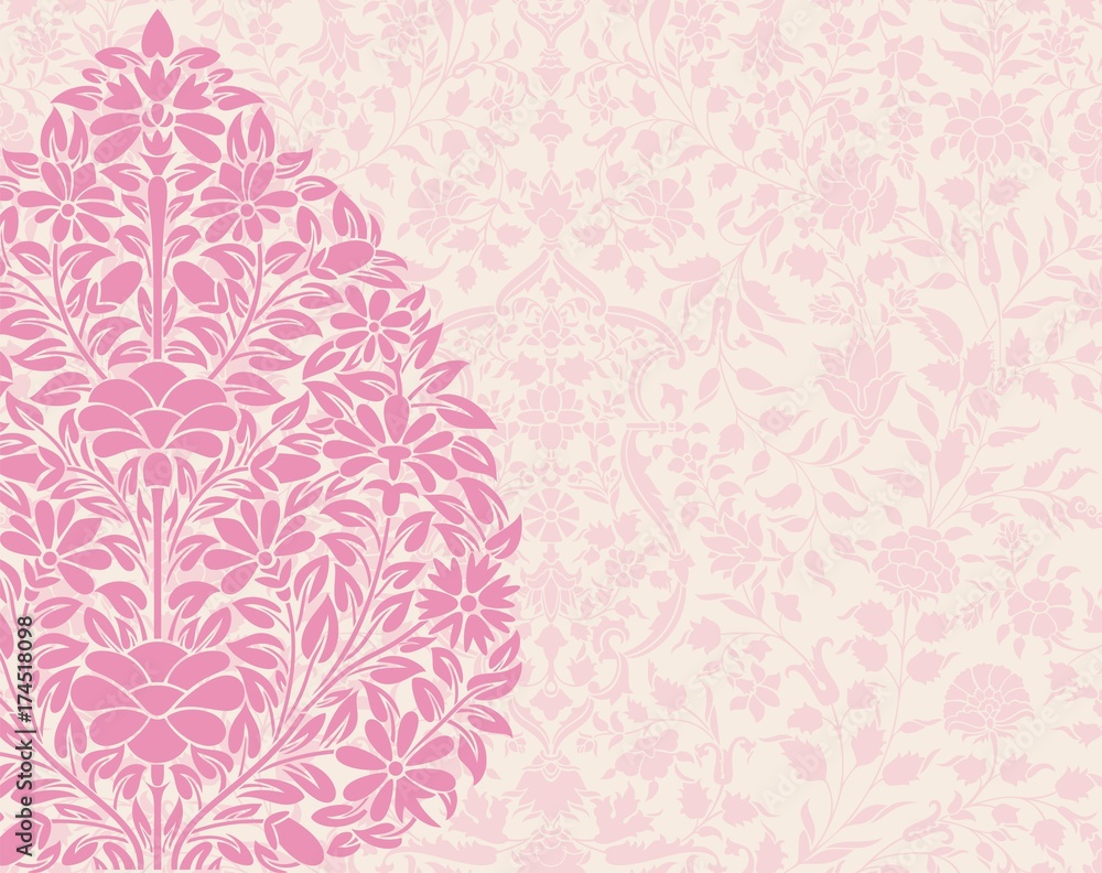 wedding card design, paisley floral pattern , India wedding card design, paisley floral pattern , India