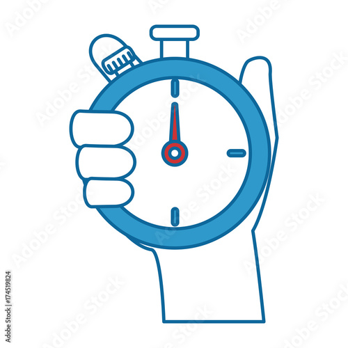 hand human with chronometer timer isolated icon