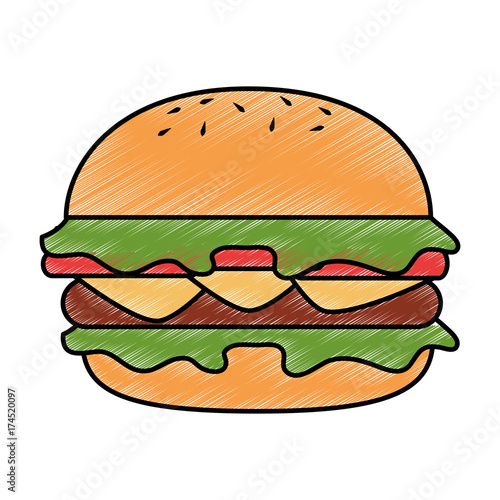 delicious burger isolated icon