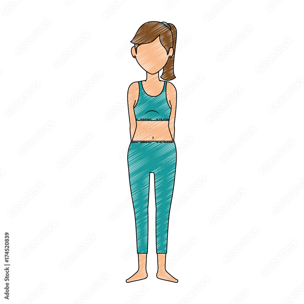 Fototapeta premium woman athlete in sports suit