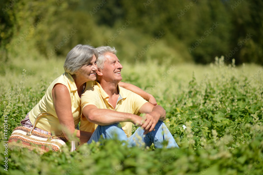 Fototapeta premium couple sitting in the park