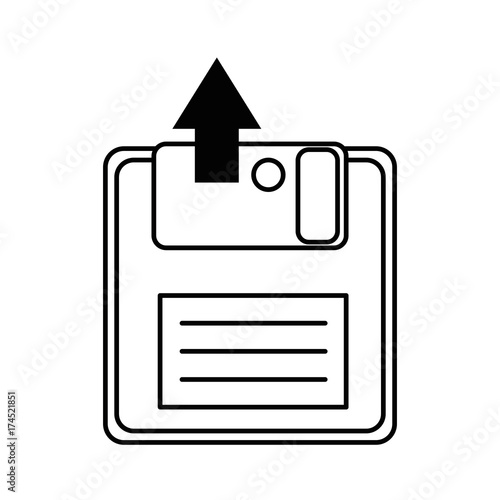 floppy disk with arrow upload