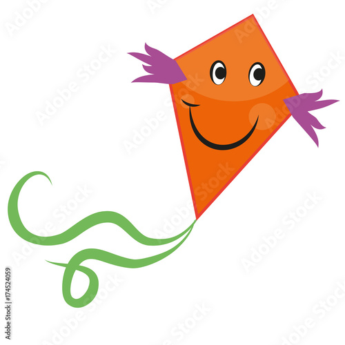 Drache im Wind mit lachendem Gesicht