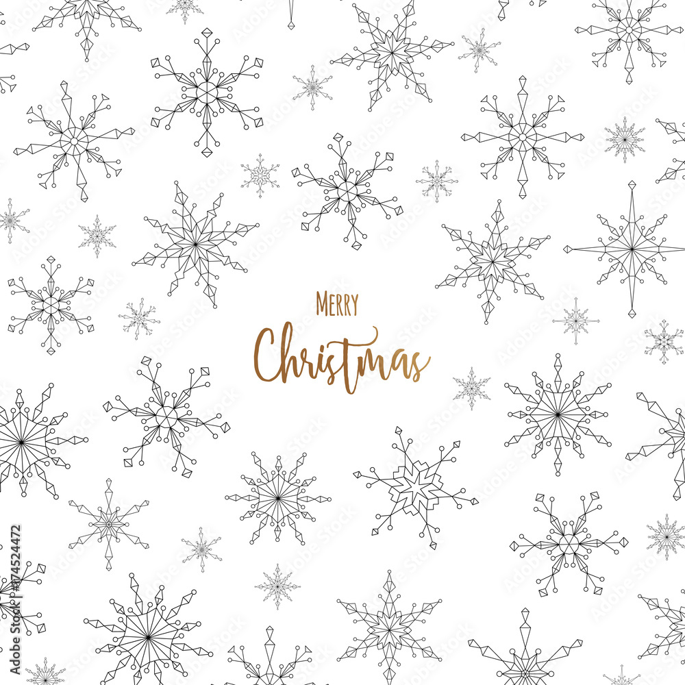 Christmas card template with snowflakes Christmas card template with snowflakes