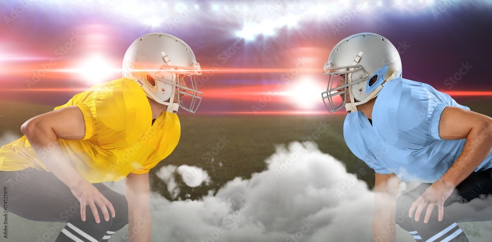 Fototapeta premium Digital composite image of playing field