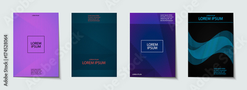 Covers design set. Abstract, minimal, geometric pattern.