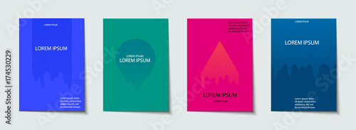 Covers design set. Abstract, minimal, geometric pattern.