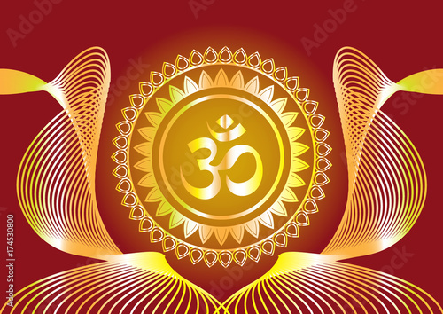Hindu mantra writing "Shree" and "Aum" or "Om" vector design 