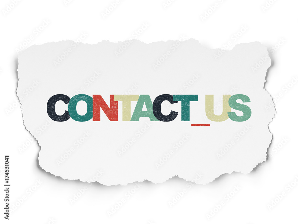 Business concept: Contact us on Torn Paper background Business concept: Contact us on Torn Paper background
