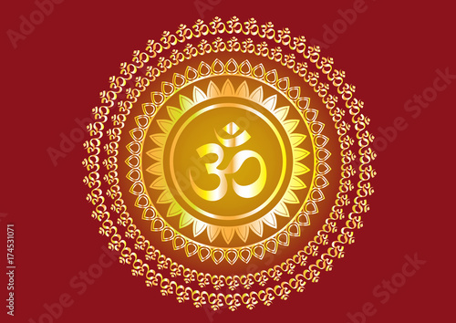 Hindu mantra writing "Shree" and "Aum" or "Om" vector design 