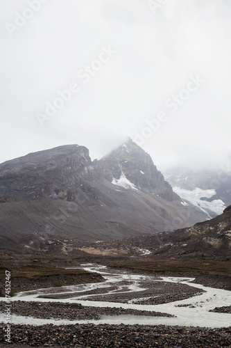 Columbia Icefield during summer. Taken in Jasper National Park, Alberta, Canada.