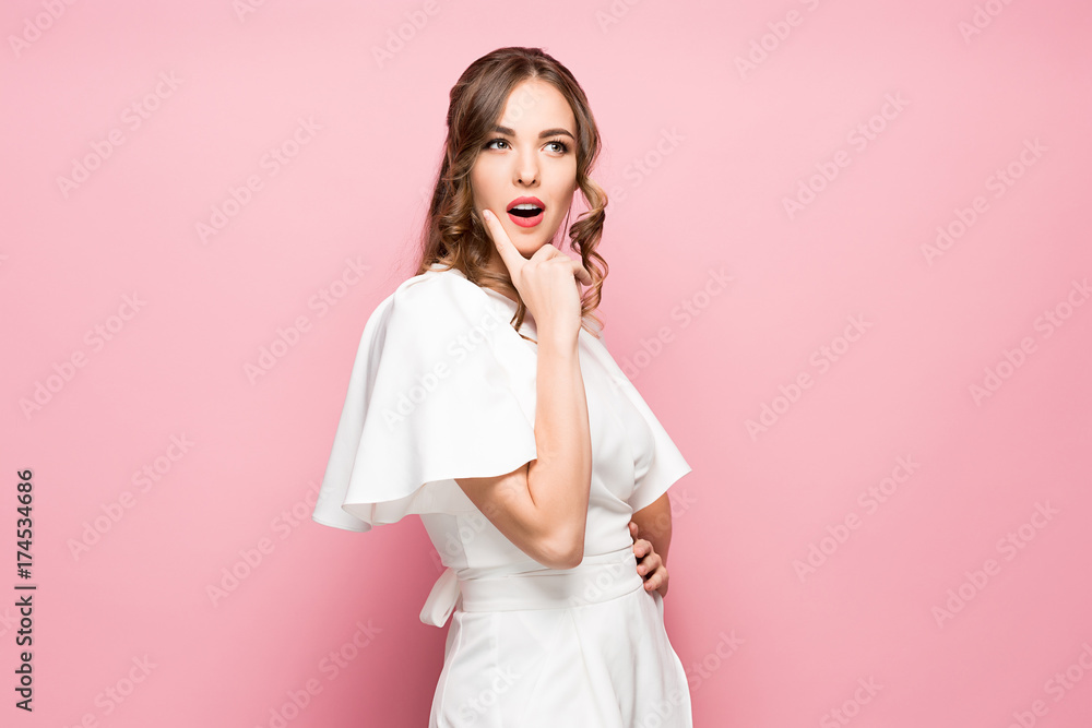 The young woman's portrait with thoughtful emotions The young woman's portrait with thoughtful emotions