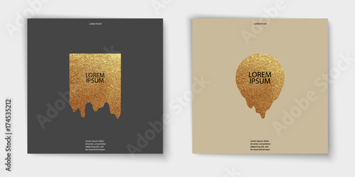Abstract gold glitter geometric vector background.