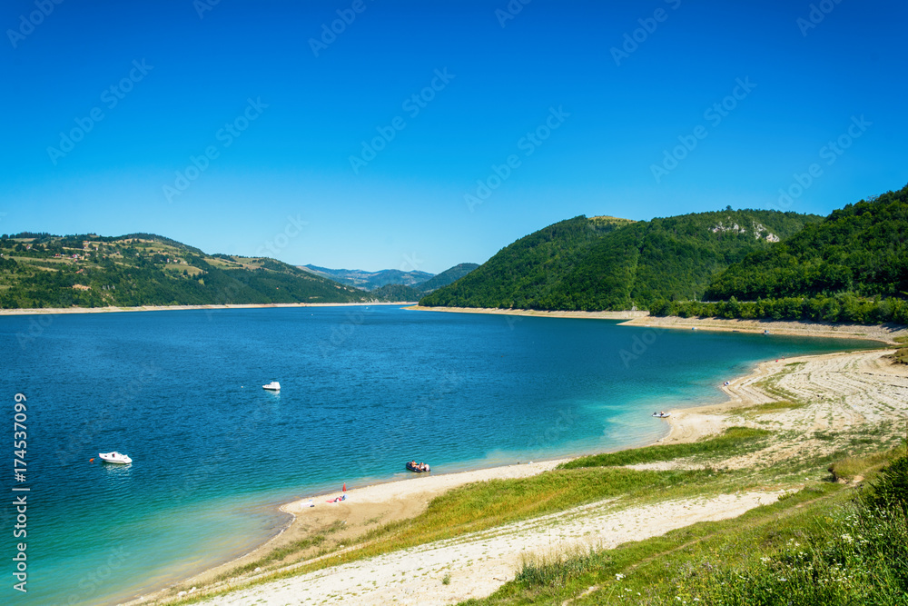 Kokin Brod, Serbia August 01, 2017: Zlatar Lake in Serbia Kokin Brod, Serbia August 01, 2017: Zlatar Lake in Serbia