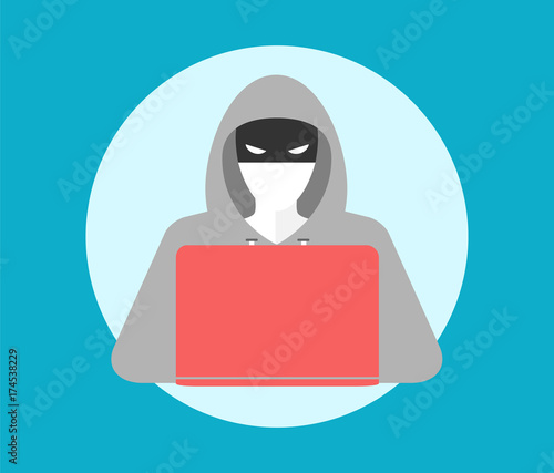 Hacker icon simple colors