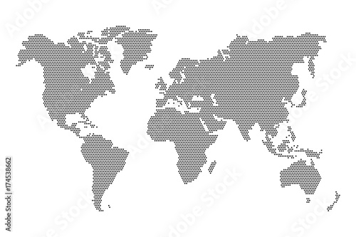 World dots map. Vector illustration.