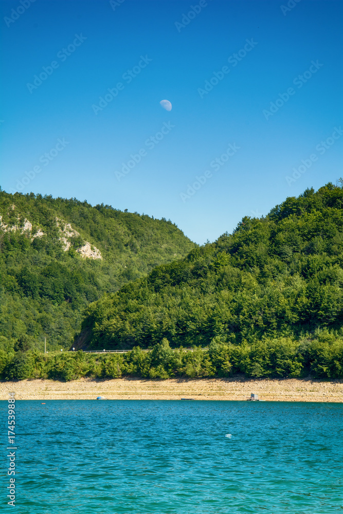 Fototapeta premium Kokin Brod, Serbia August 01, 2017: Zlatar Lake in Serbia