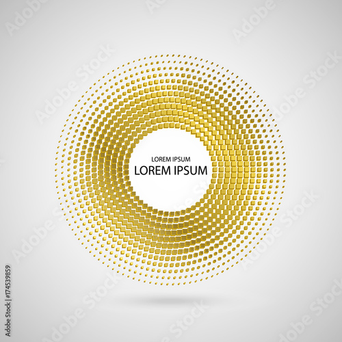 Gold Abstract Halftone Circ...