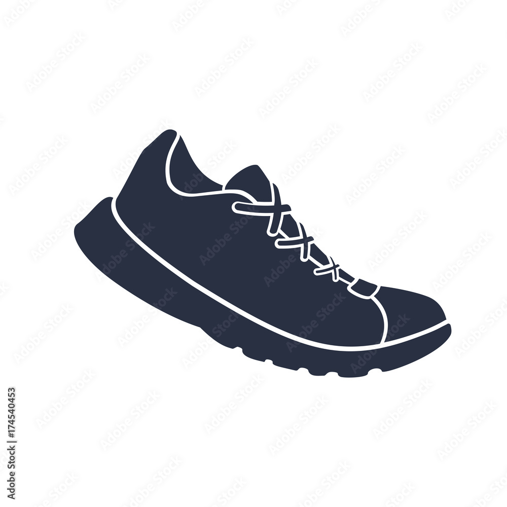 shoe icon. Footwear isolated on white. Sneaker vector. Sport shoe icon on the move minimalistic illustration.