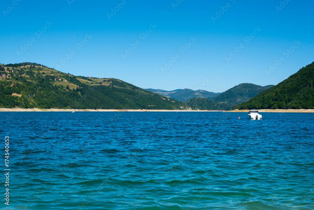 Fototapeta premium Kokin Brod, Serbia August 01, 2017: Zlatar Lake in Serbia