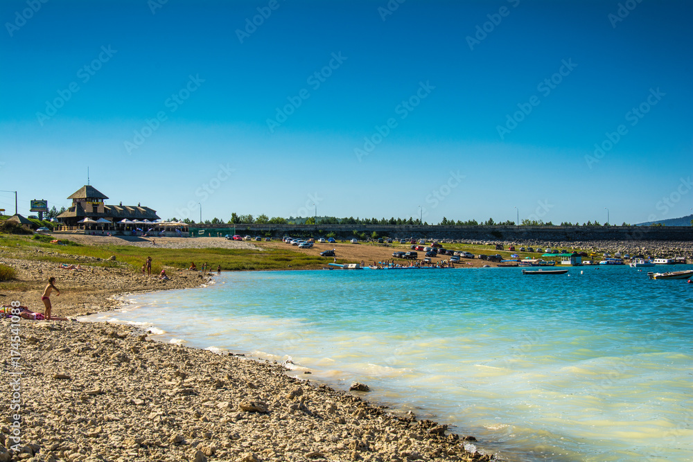 Fototapeta premium Kokin Brod, Serbia August 01, 2017: Zlatar Lake in Serbia