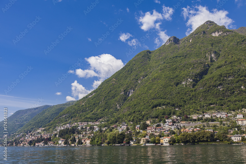 View at town Torriggia on Como Lake in Italy