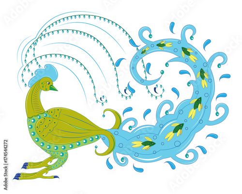 The fantastic rooster catches fish
