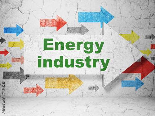 Industry concept  arrow with Energy Industry on grunge wall background