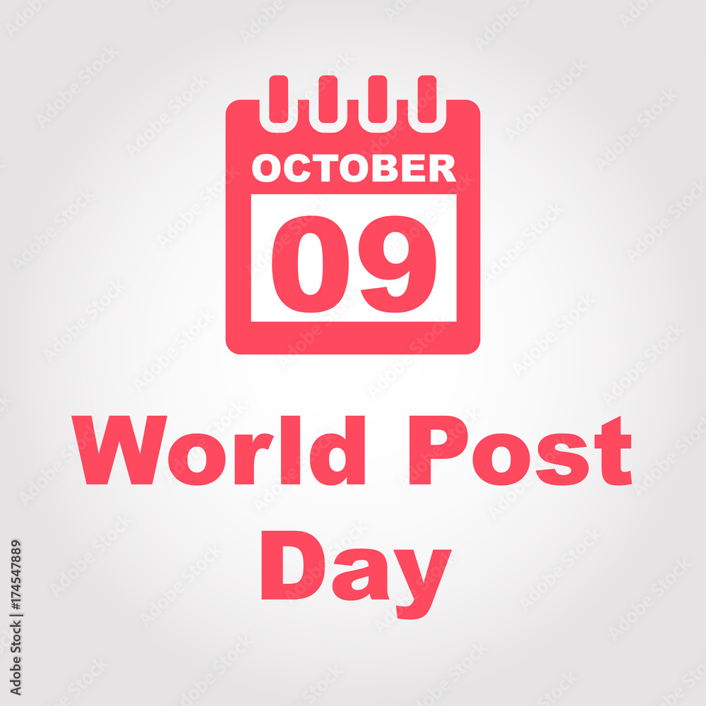 World post day with calendar icon - vector illustration World post day with calendar icon - vector illustration