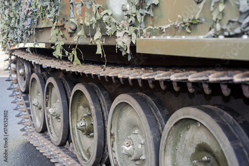 tracked military equipment closeup
