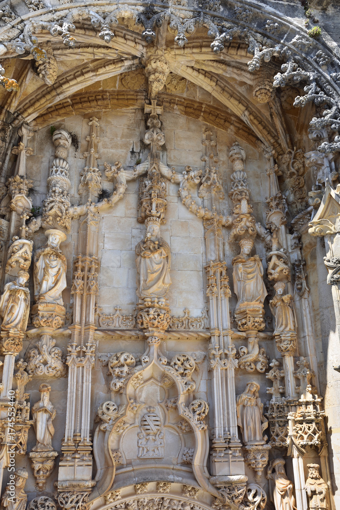 Convent of the Order of Christ in Tomar Portugal, stone detail