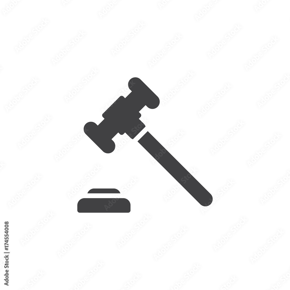 Gavel icon vector, filled flat sign, solid pictogram isolated on white. Judge hammer symbol, logo illustration. Gavel icon vector, filled flat sign, solid pictogram isolated on white. Judge hammer symbol, logo illustration.